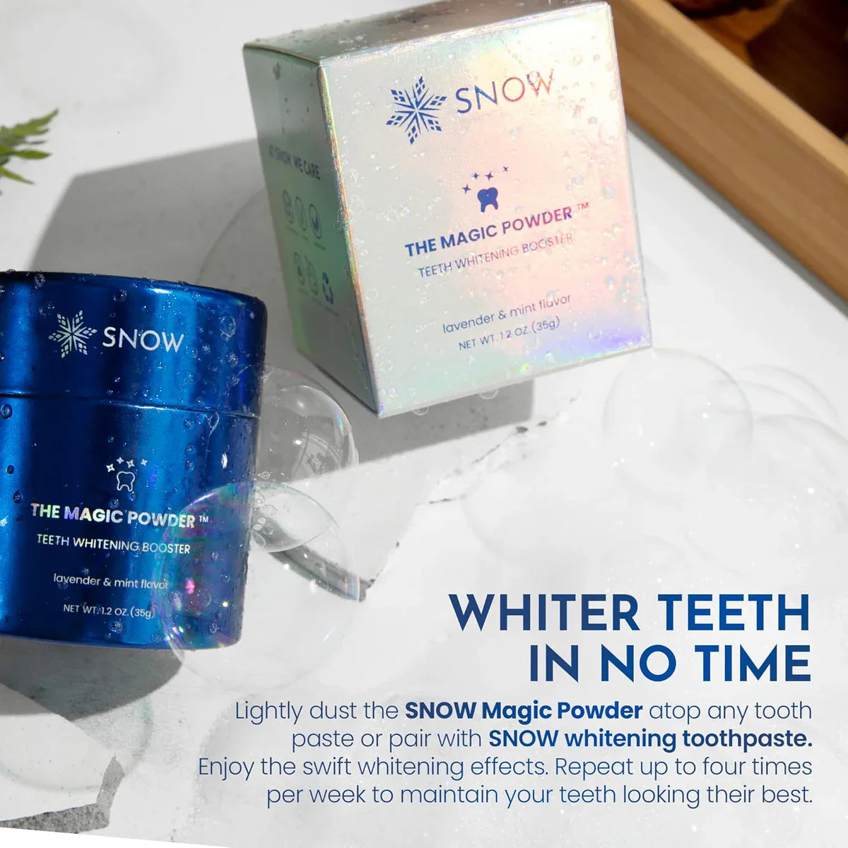 Snow Teeth Whitening Magic Powder - Teeth Whitening Kit Supplement - Lavender & Mint Flavor, 1.2-oz